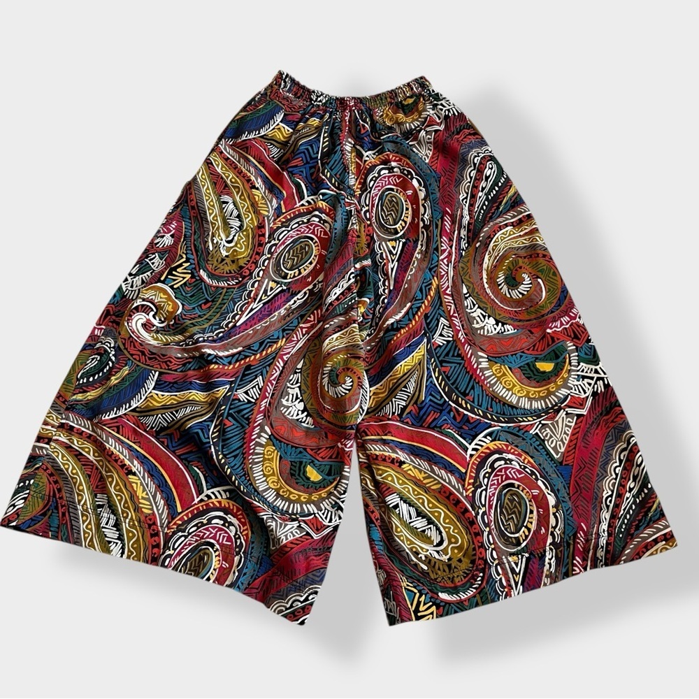 VTG 90s Gene Ewing Paisley Wide Leg Pants Artcore Streetwear Palazzo Pant Small - Picture 9 of 13